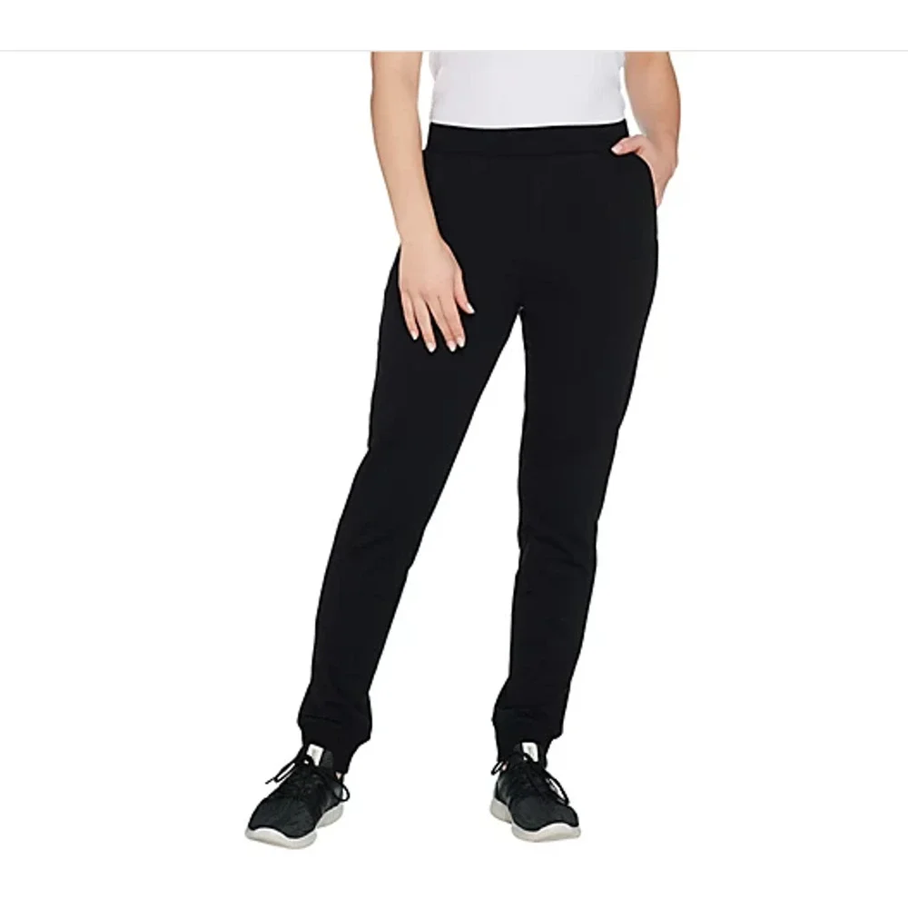 Denim & Co. Active Pull-On Knit Jogger Pants Large Petite Black NWOT